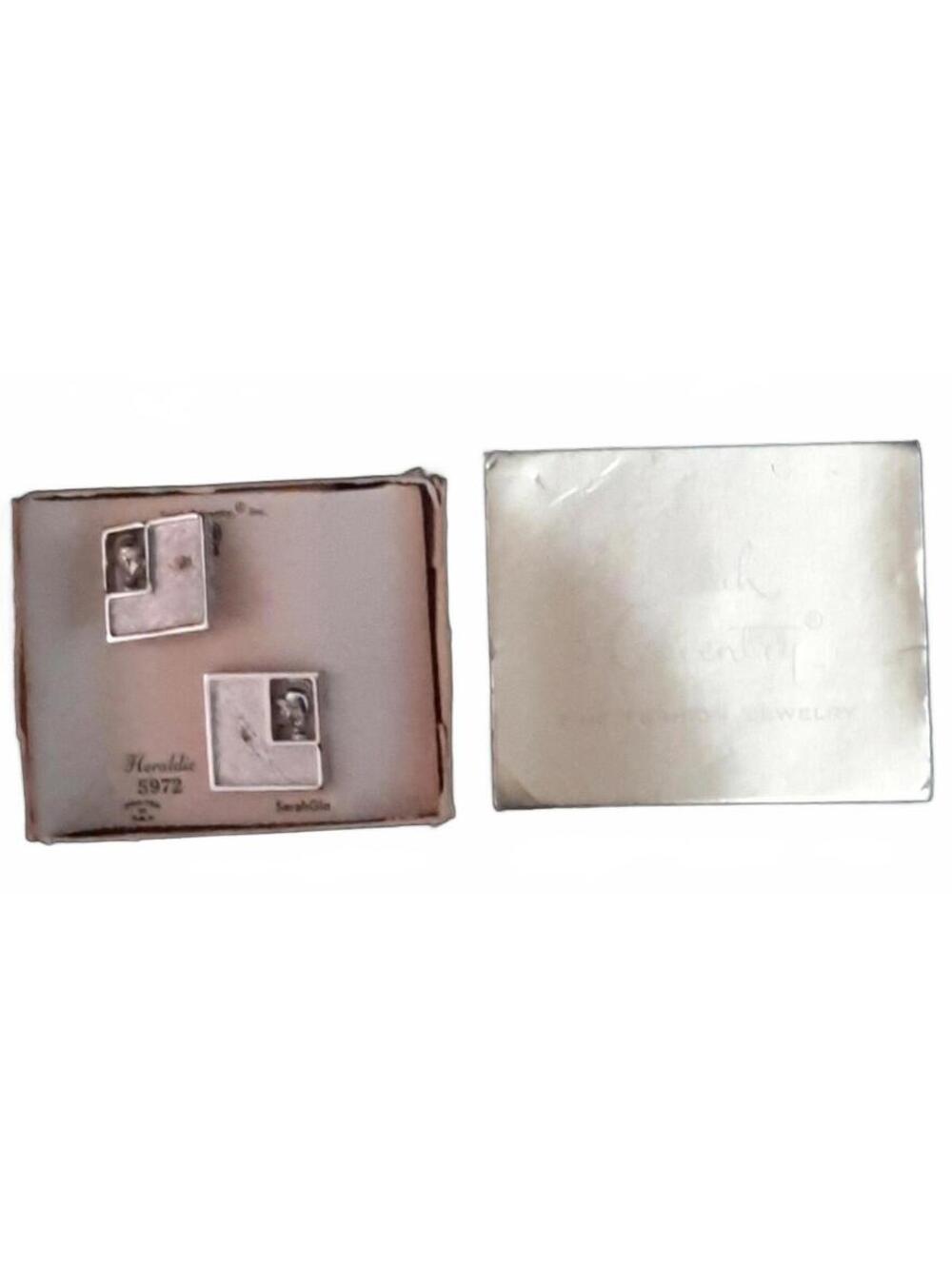 Vintage Sarah Coventry Heraldic 5972 Silver Plated Cufflinks with original box